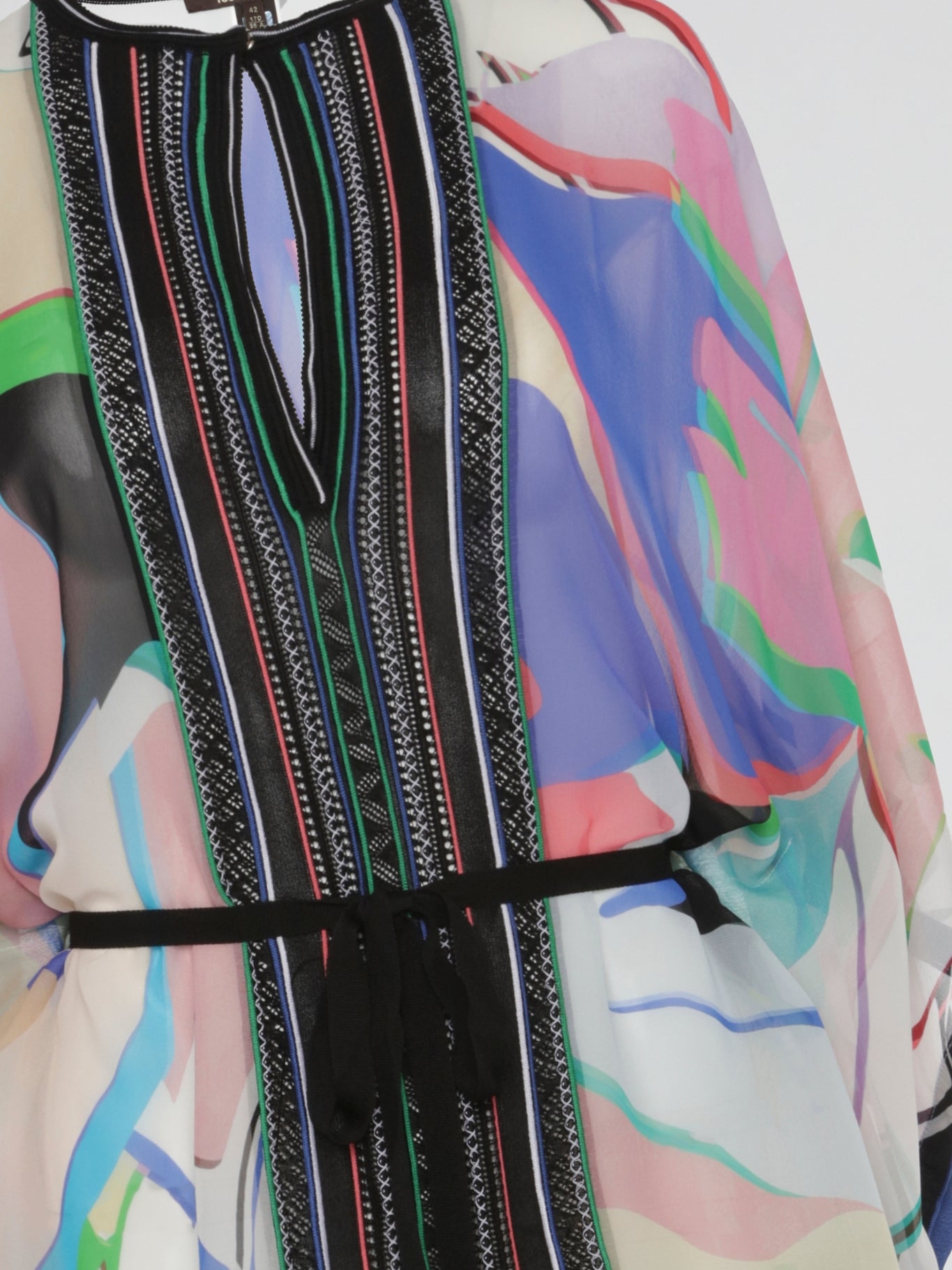 Prismatic Flow Sheer Belted Kaftan