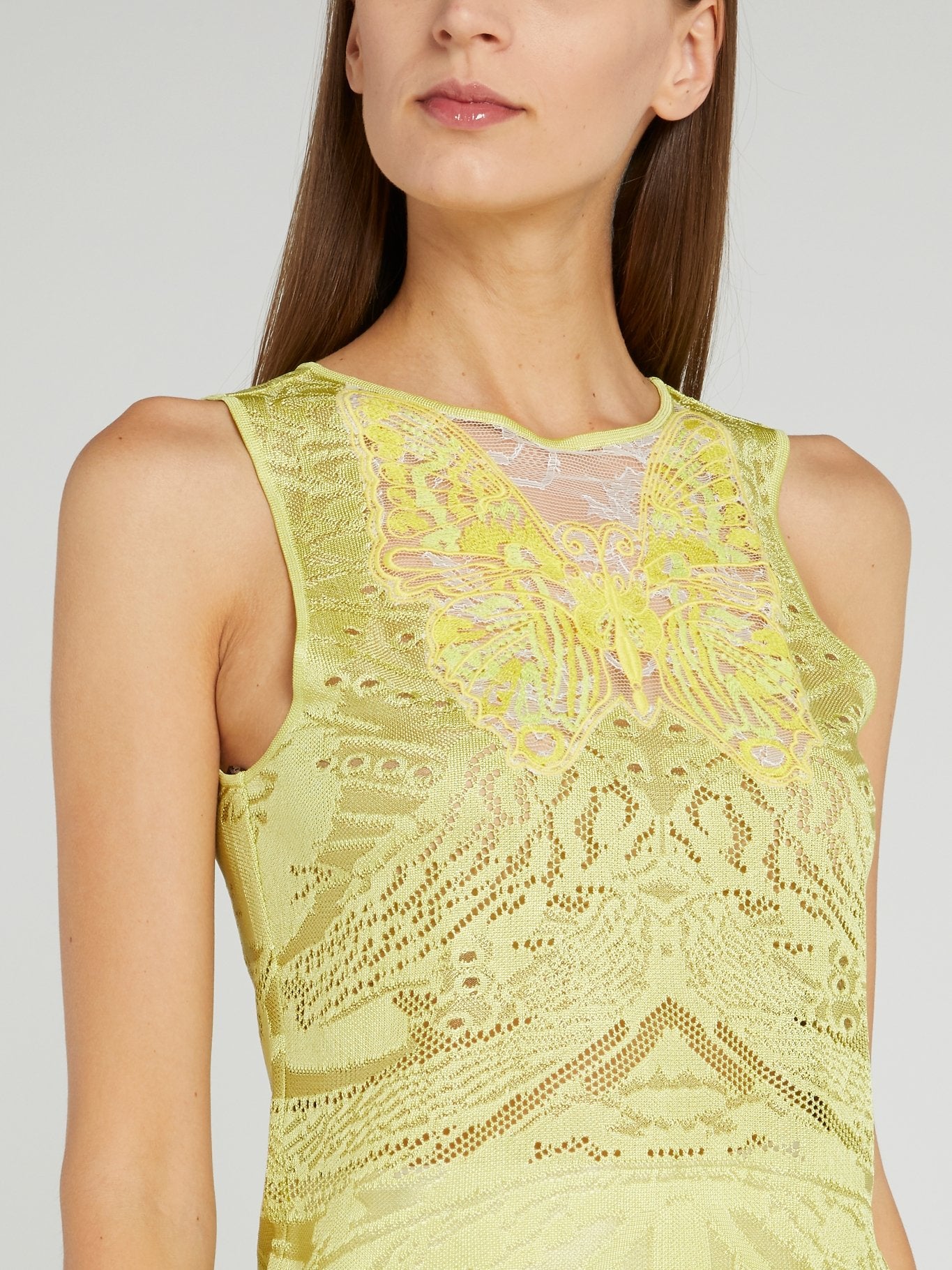 Трикотажный топ с вышивкой в виде бабочки