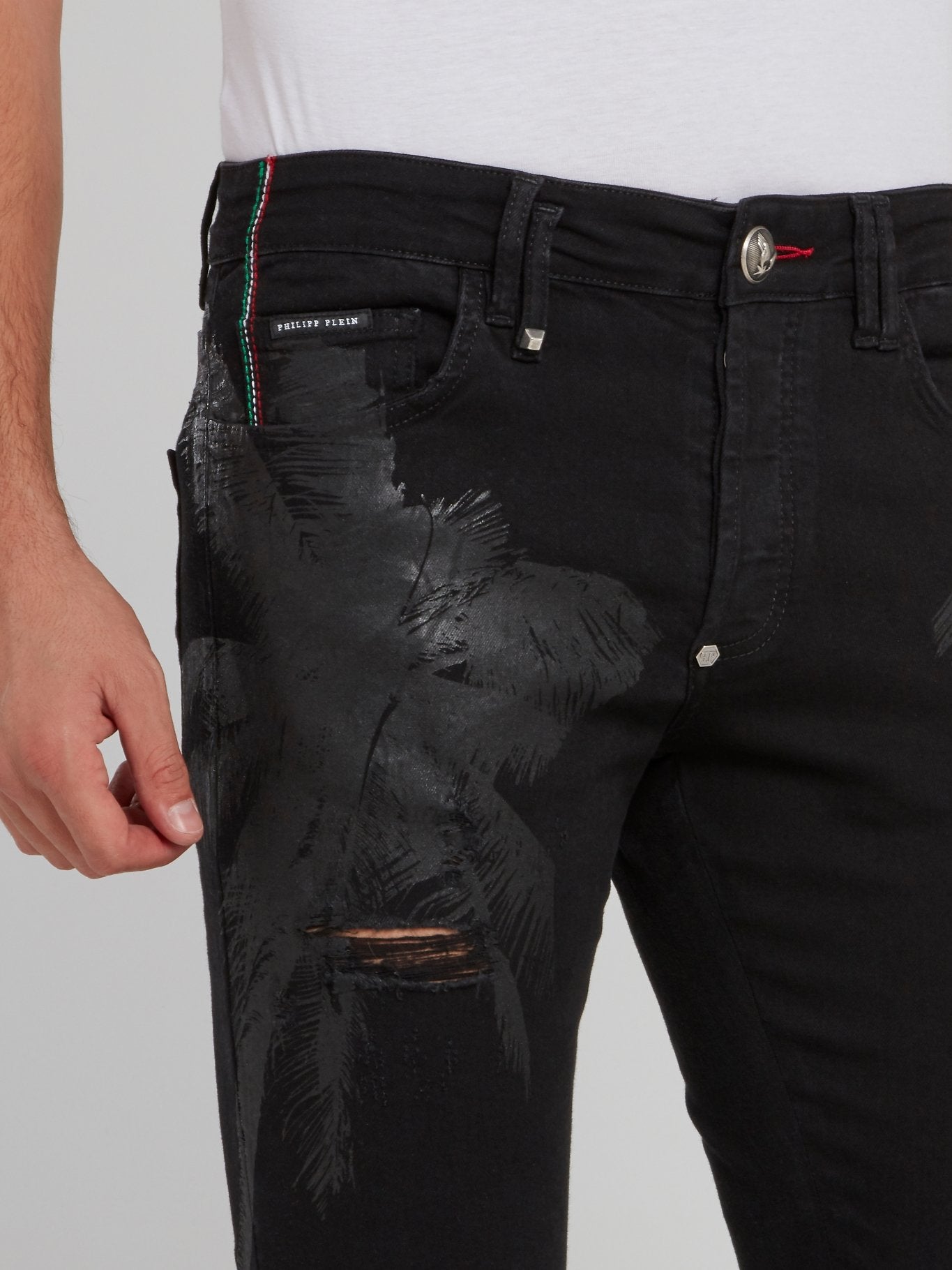 Прямые джинсы с рваной отделкой Aloha Plein