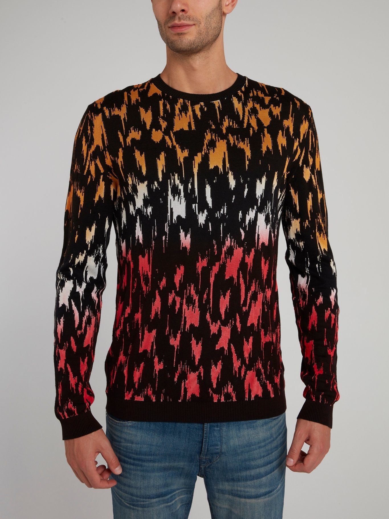 Джемпер с круглым вырезом и принтом