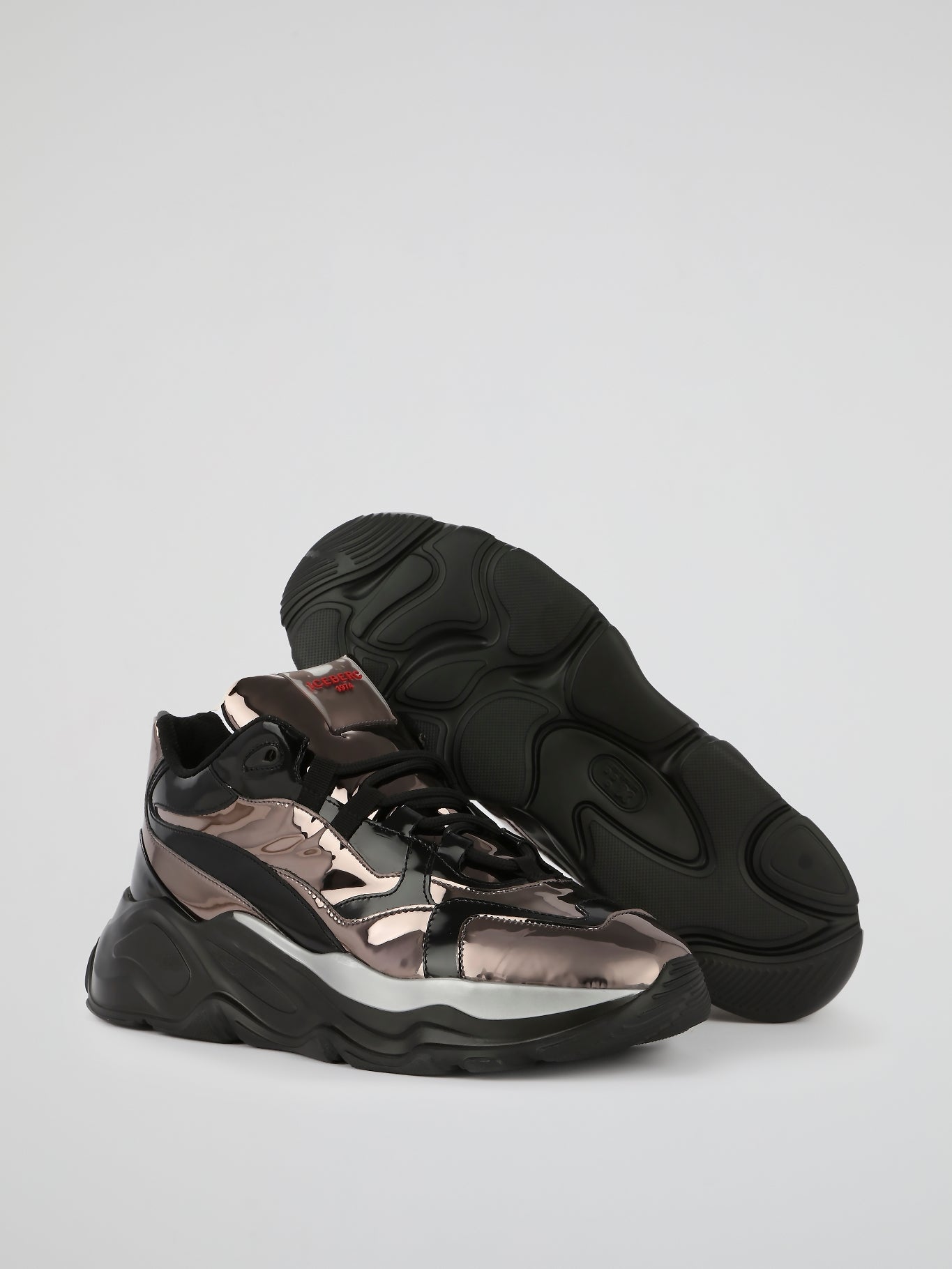 Metallic Leather Platform Sneakers