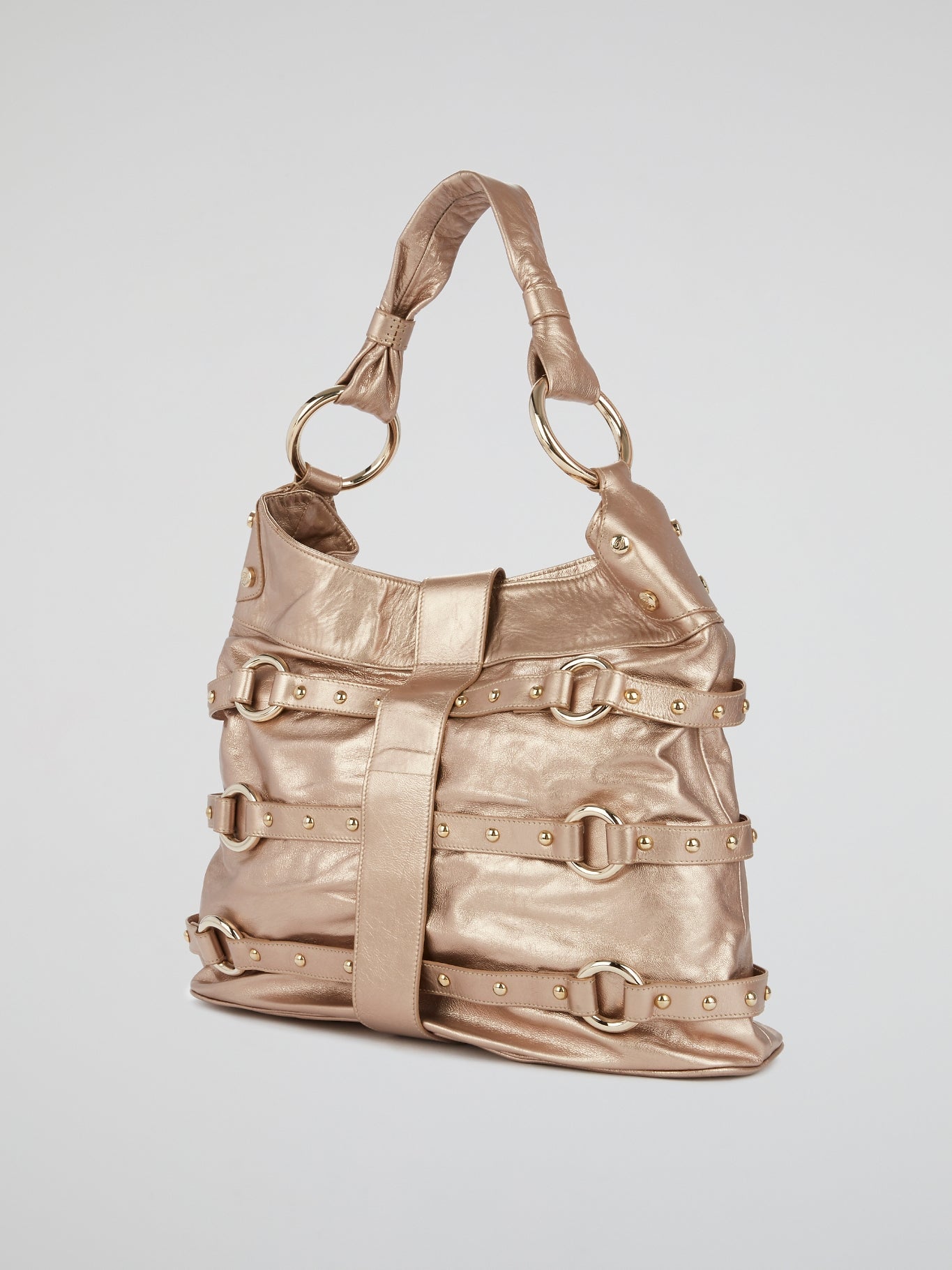 Rose Gold Metallic Buckle Bag