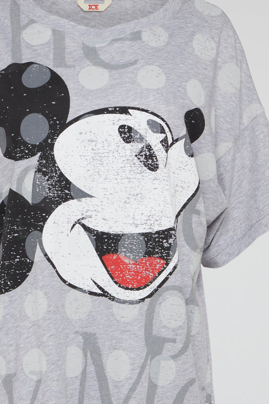 Grey Retro Mickey Mouse Dot Tee