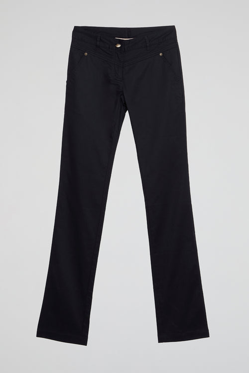 Midnight Black Tailored Bootcut Pants
