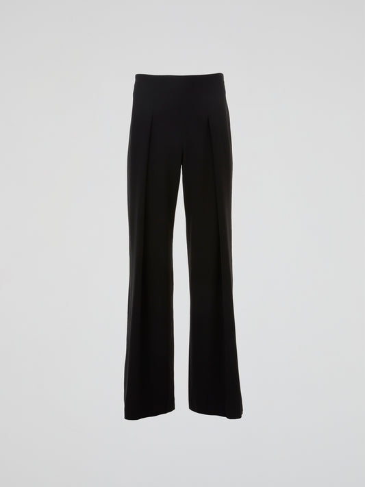 Black Tailored Wide-Leg Trousers