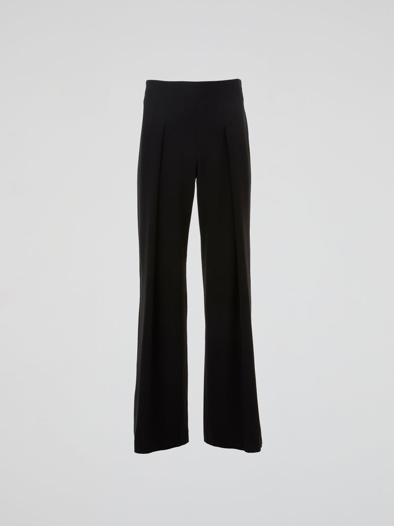 Black Tailored Wide-Leg Trousers