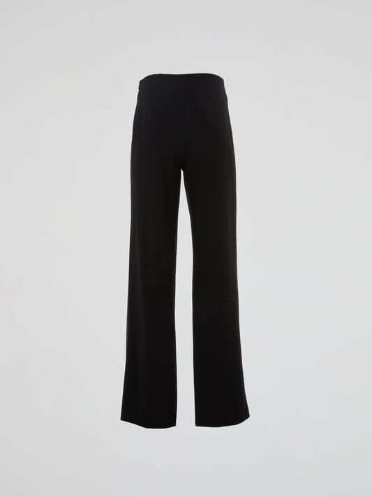 Black Tailored Wide-Leg Trousers