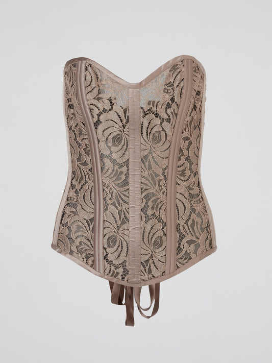 Pink Dusty Rose Lace-Up Bustier Corset