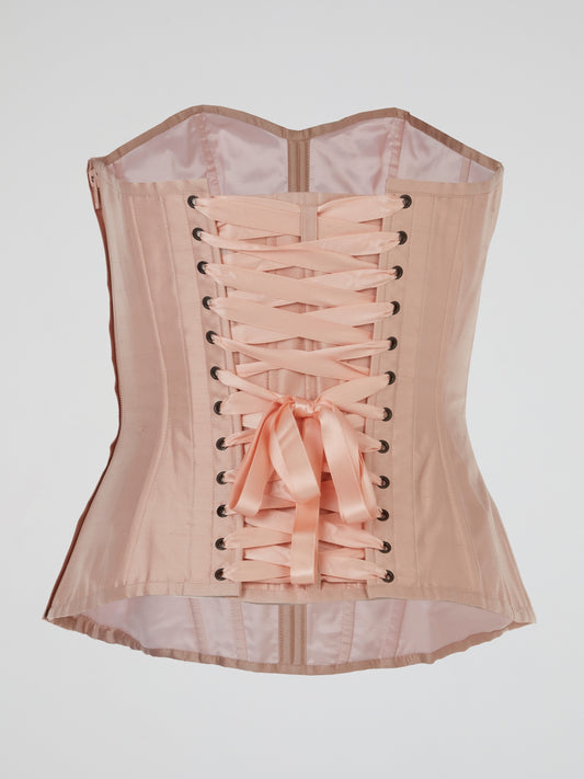 Pink Satin Structured Corset Top