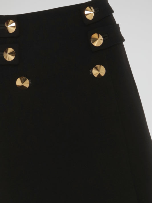 Black Sailor Button Skirt