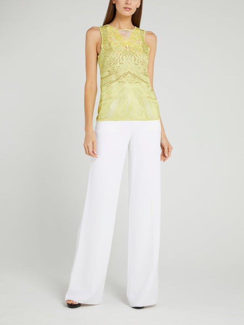 White High Waist Palazzo Pants