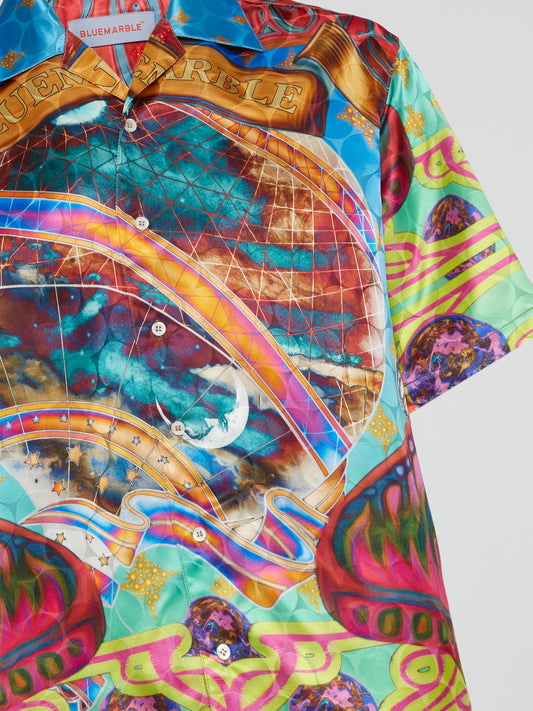 Trippy Short Sleeve Silk Shirt