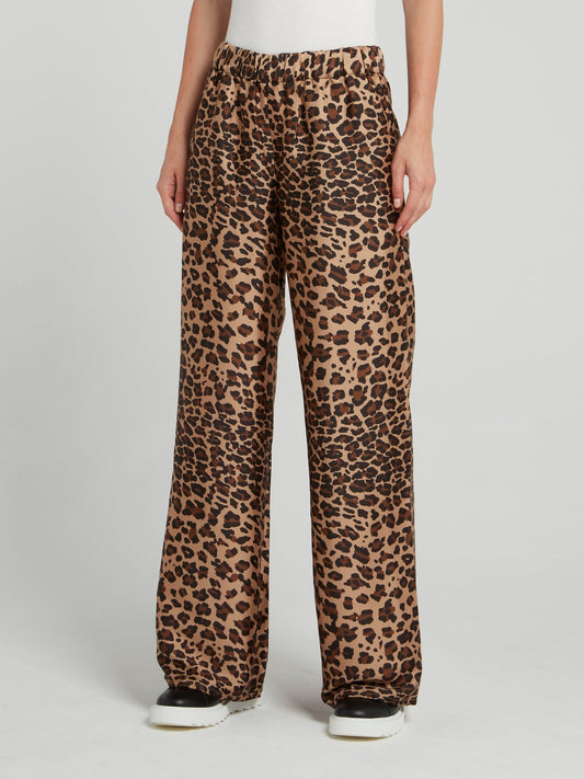 Широкие брюки с леопардовым принтом