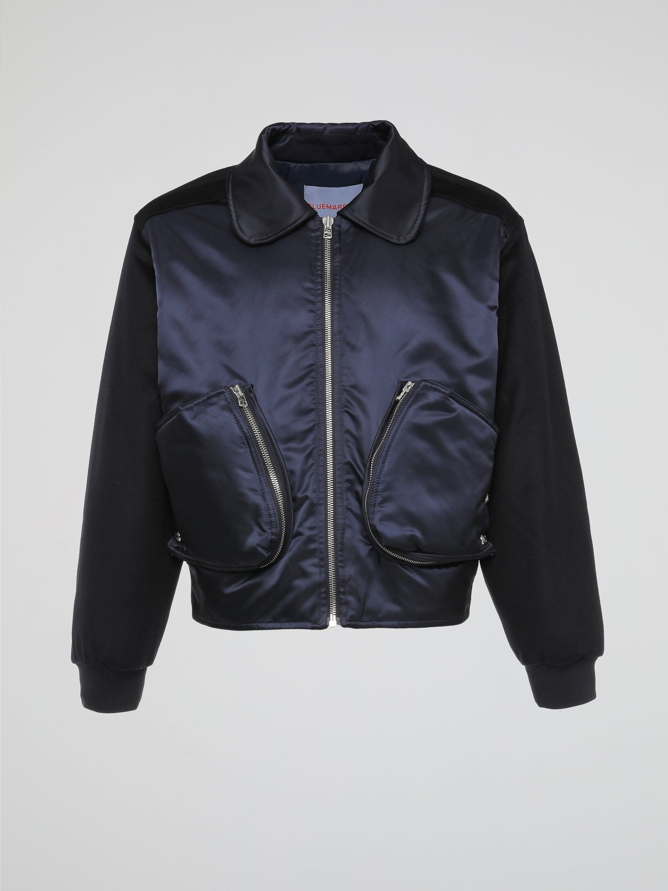 Navy Double Pocket Bomber Jacket