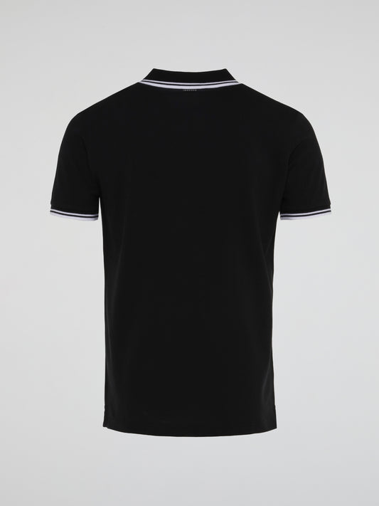 Black Contrast Trim Polo Shirt