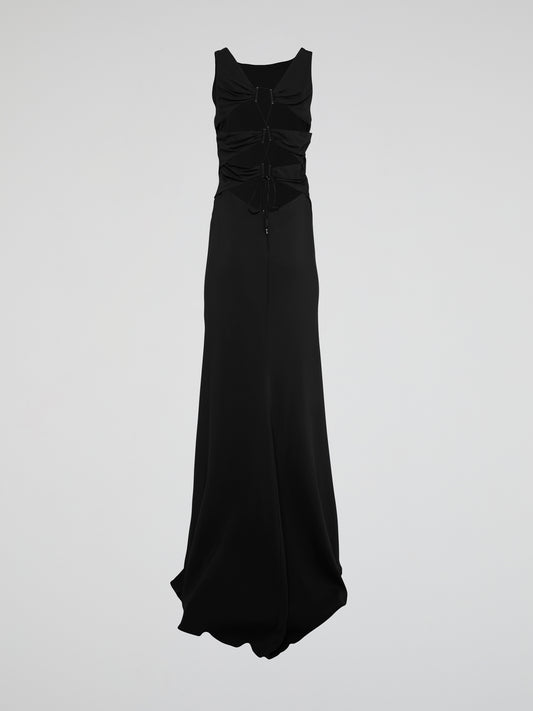 Unleash your inner fashionista with our stunning Black Lace Up Maxi Dress by Roberto Cavalli. This show-stopping piece features intricate lace detail and a flattering silhouette that will have heads turning wherever you go. Embrace your wild side and exude confidence in this must-have statement piece.