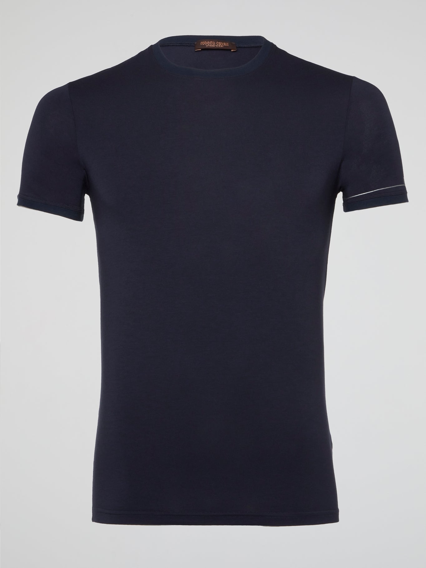 Indulge in unparalleled comfort and style with the Navy Ribbed Trim T-Shirt from Roberto Cavalli Underwear. Crafted with exquisite attention to detail, this t-shirt features a flattering ribbed trim that adds a touch of sophistication to your everyday look. Elevate your wardrobe with this luxurious piece that effortlessly combines fashion and comfort.