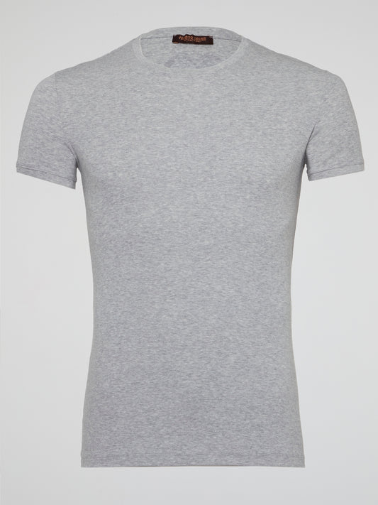 Elevate your casual wardrobe with the Grey Logo Print T-Shirt by Roberto Cavalli Underwear, a stylish statement piece that combines comfort and luxury effortlessly. Made with premium materials and featuring the iconic Roberto Cavalli logo prominently displayed, this t-shirt is a must-have for fashion-forward individuals looking to make a bold impression. Stand out from the crowd and showcase your impeccable taste with this eye-catching piece that is sure to turn heads wherever you go.