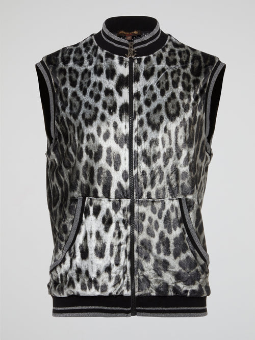 Unleash your wild side with this stunning Metallic Leopard Print Vest from Roberto Cavalli. Crafted with luxurious metallic detailing, this vest is the perfect statement piece for any fashion-forward individual looking to make a bold entrance. Stand out from the crowd and turn heads wherever you go with this fierce yet elegant addition to your wardrobe.