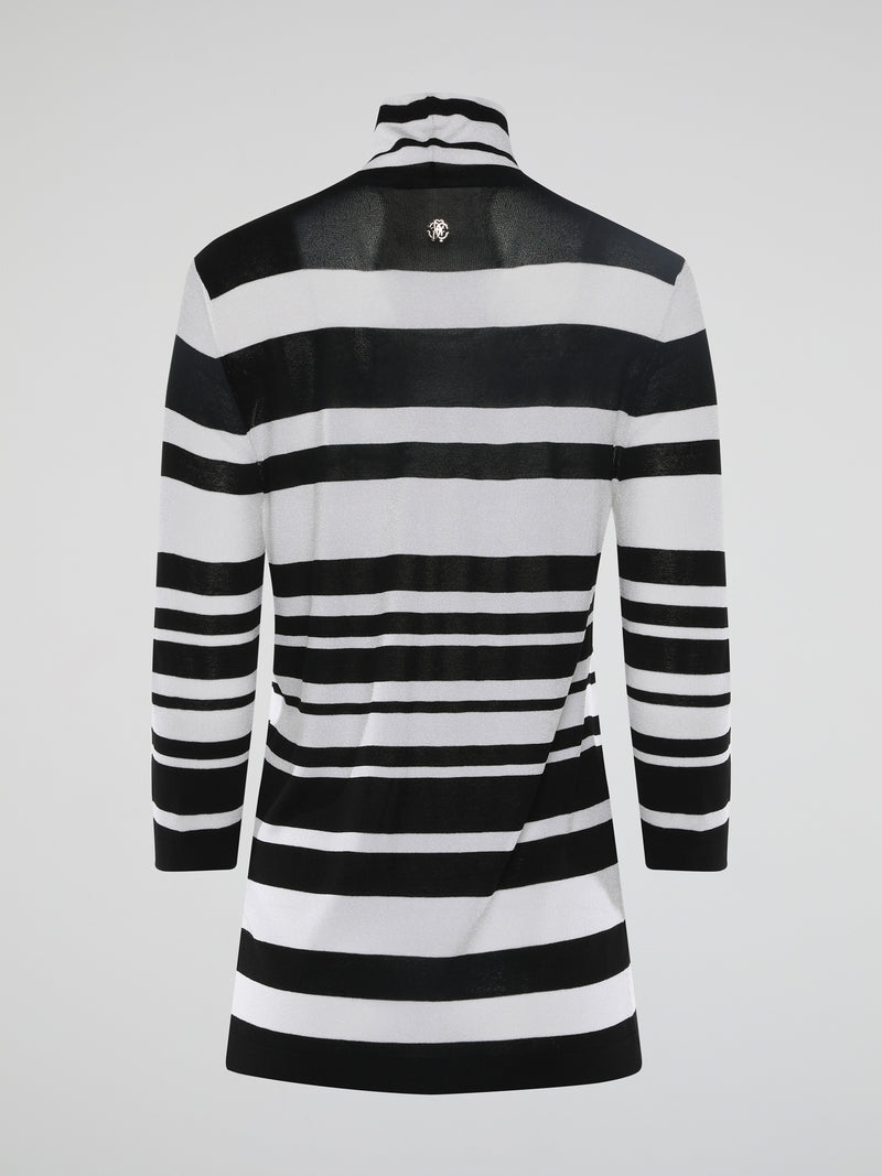 Step into the world of timeless fashion with the Striped Turtle Neck Sweatshirt by Roberto Cavalli, where comfort effortlessly meets sophistication. Crafted with meticulous precision, this luxurious sweatshirt features bold stripes that accentuate your impeccable style. Whether lounging at home or out on the town, this statement piece is bound to turn heads and wrap you in a cloud of elegance.