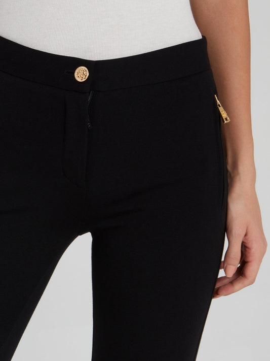 Black High Waist Skinny Trousers