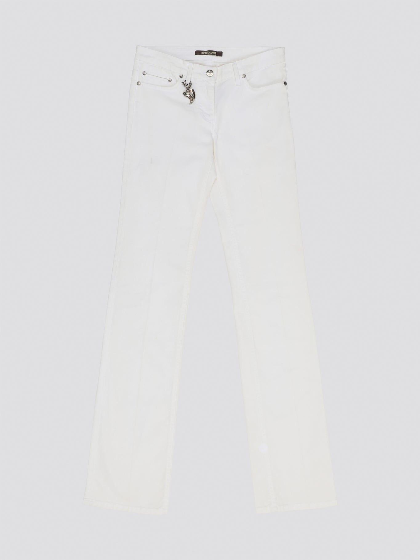 Elevate your denim game with these stunning White Wide Leg Denim Jeans from Roberto Cavalli. Crafted from premium quality denim, these jeans feature a sophisticated wide leg silhouette that exudes elegance and style. Perfect for day or night, these jeans are a versatile must-have addition to your wardrobe.