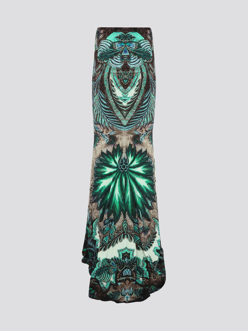 Feel like a goddess in our Printed High-Low Maxi Skirt by Roberto Cavalli! This stunning statement piece features a bold and vibrant print that will elevate any outfit. The high-low hem adds a touch of drama and movement, making it perfect for any special occasion or night out. Stand out from the crowd in this luxurious and eye-catching piece that is sure to turn heads wherever you go.