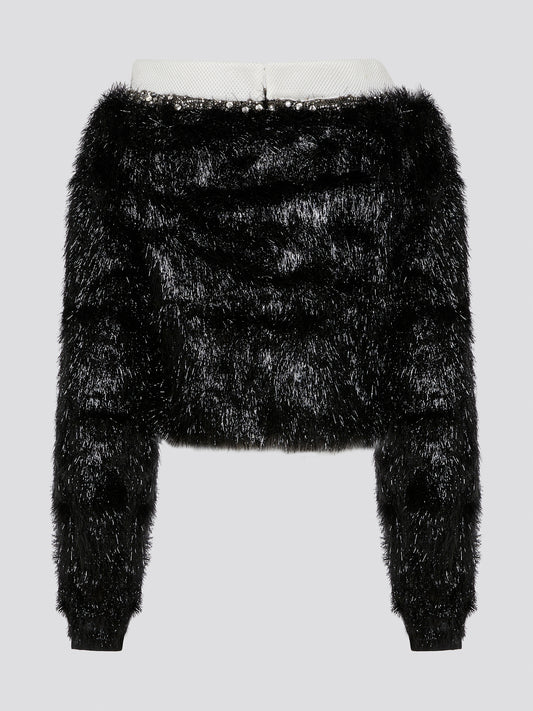 Elevate your winter wardrobe with the Crystal Embellished Faux Fur Sweater by Gemy, a luxurious and glamorous knit perfect for keeping you cozy and stylish all season long. This stunning sweater features sparkling crystal detailing that adds a touch of elegance and sophistication to any outfit. Perfect for adding a touch of winter sparkle to your look, this sweater is a must-have statement piece for any fashion-forward individual.