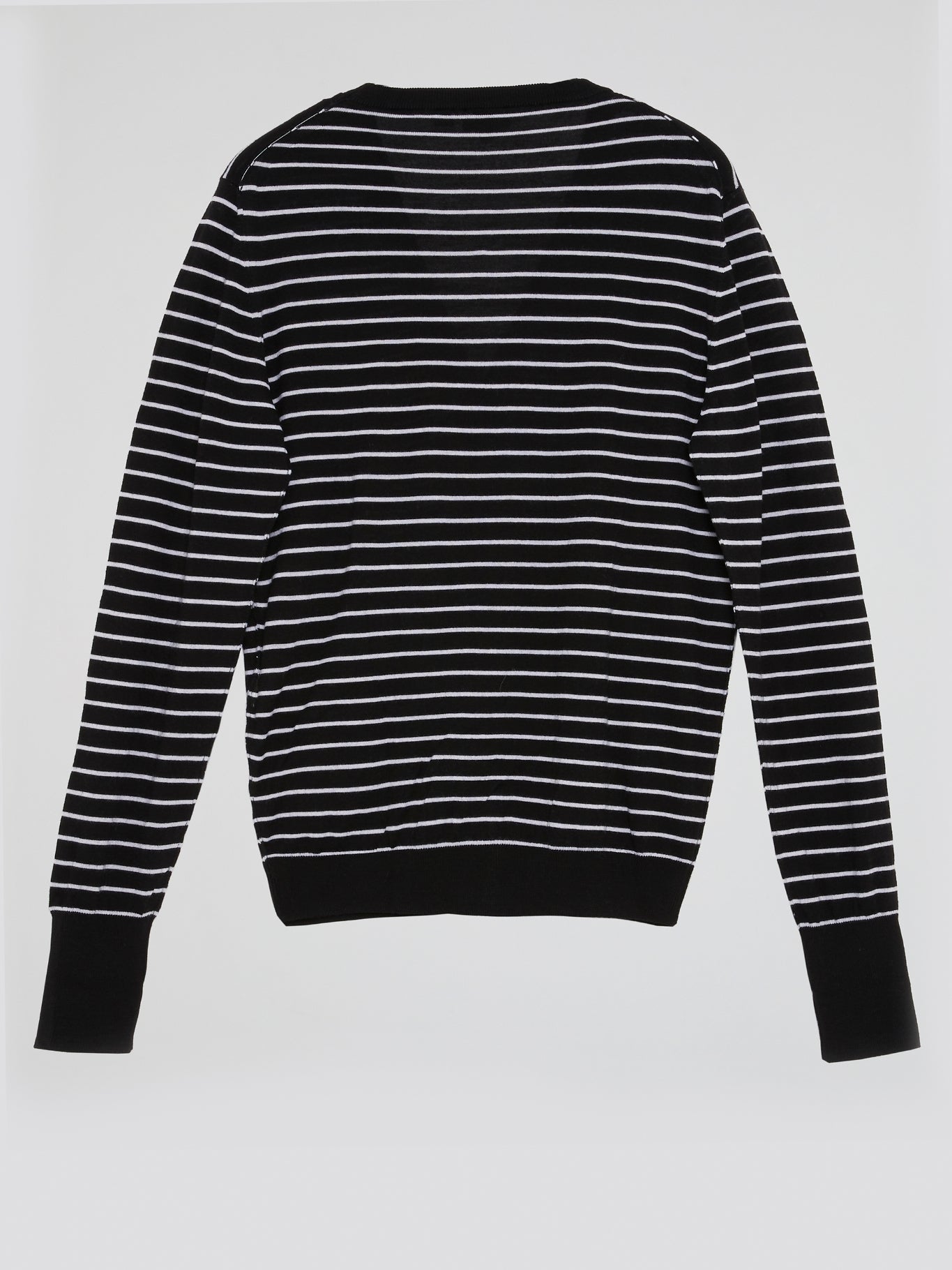 Black Striped Cotton Cardigan