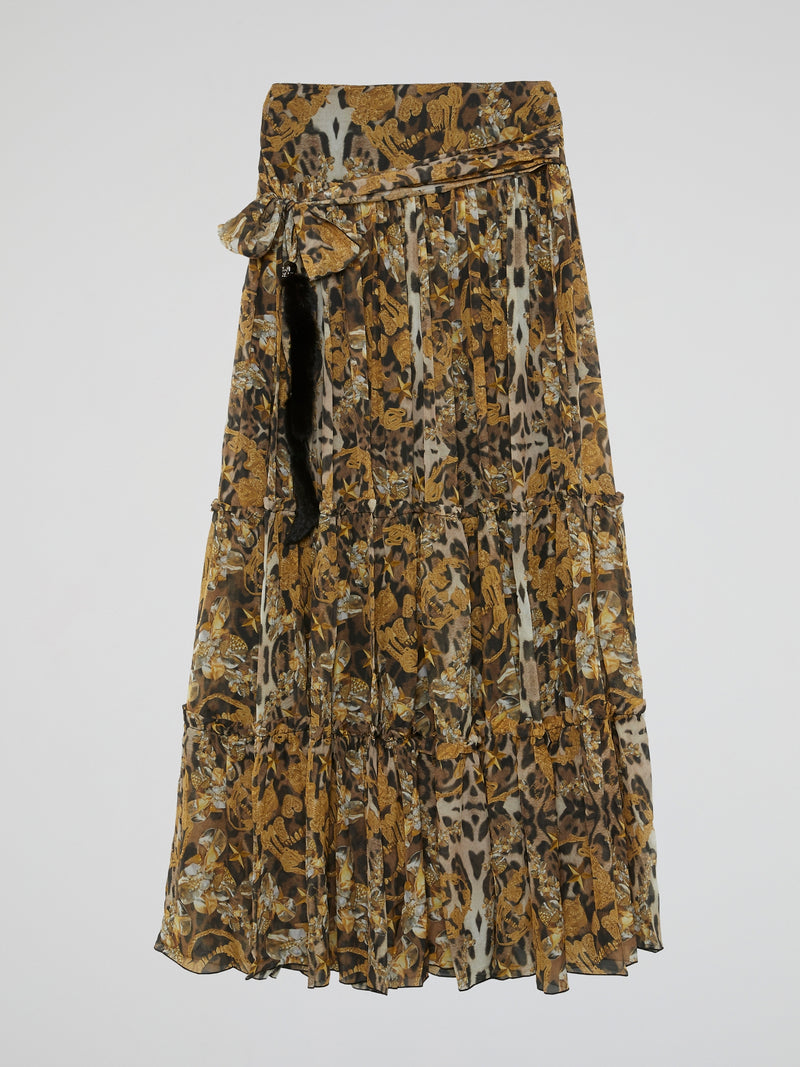 Leopard Brown Maxi Skirt