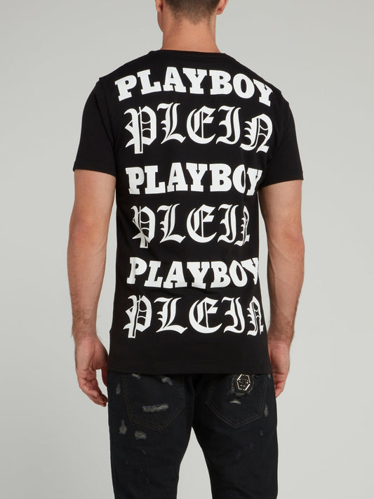 Черная футболка с рисунком Playboy