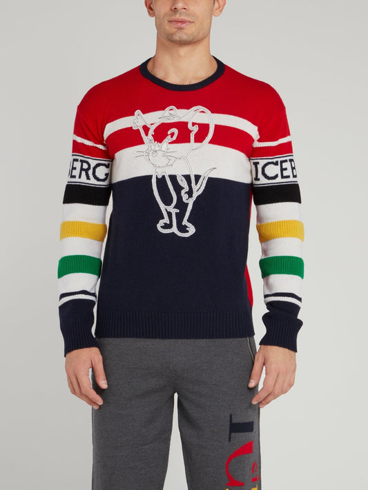 Tom and Jerry Striped Knit Pullover