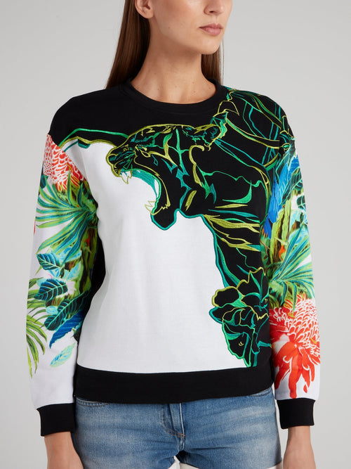 Flora and Fauna Printed Sweatshirt