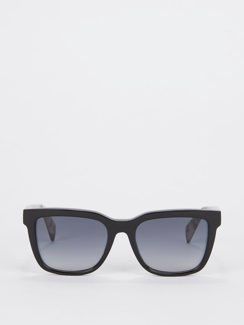 Black Sheen Grad Smoke Sunglasses