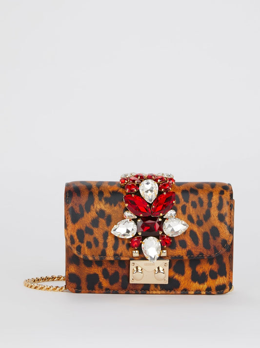Mini Cliky Nappa Print Leopard Crossbody Bag
