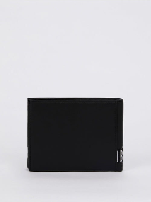 Черный кожаный кошелек с логотипом Brix 301 (Бумажник 8 C/C в вертикальном формате с отделением под мелочь)