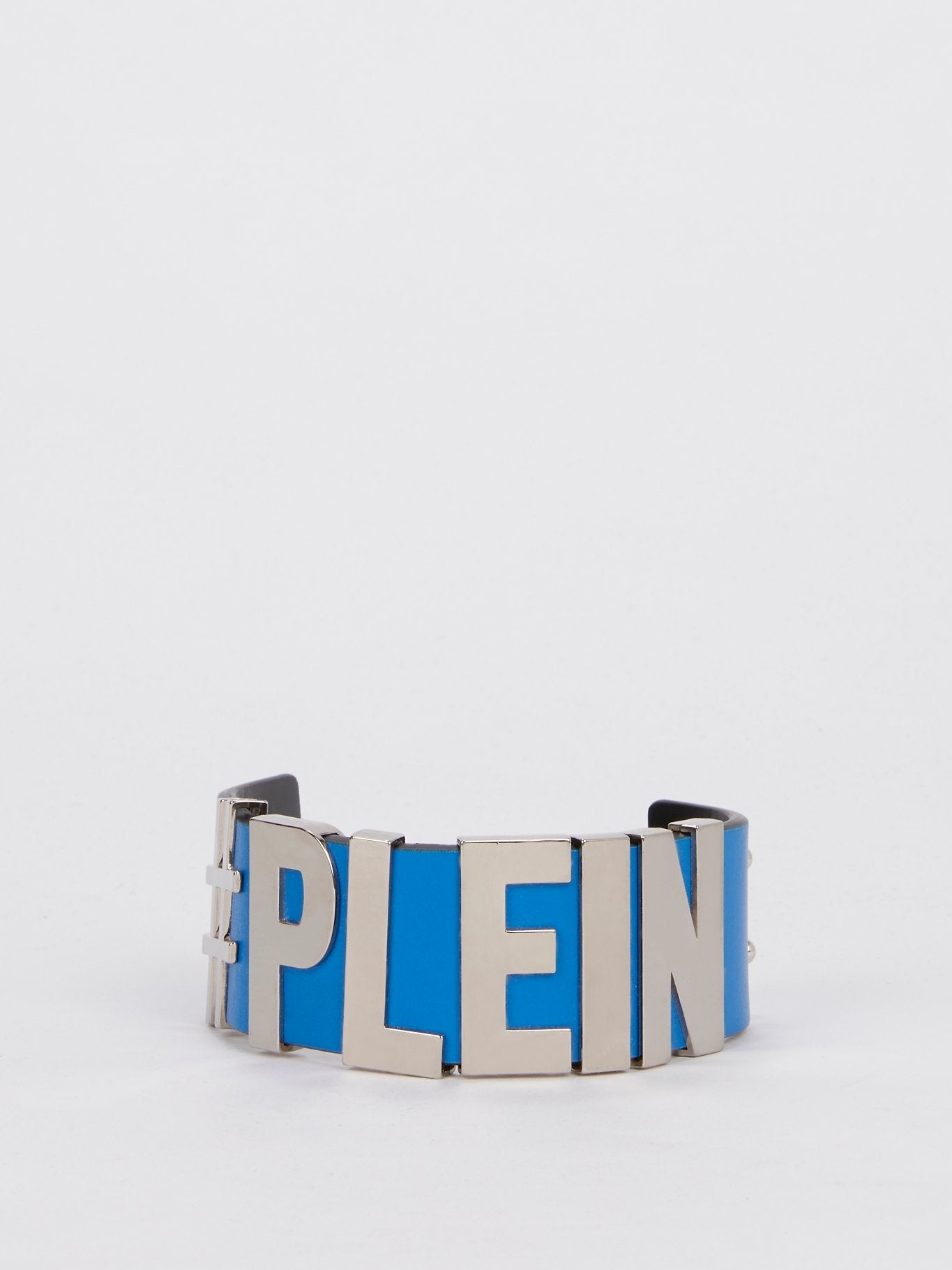 Blue Logo Embellished Statement Bracelet