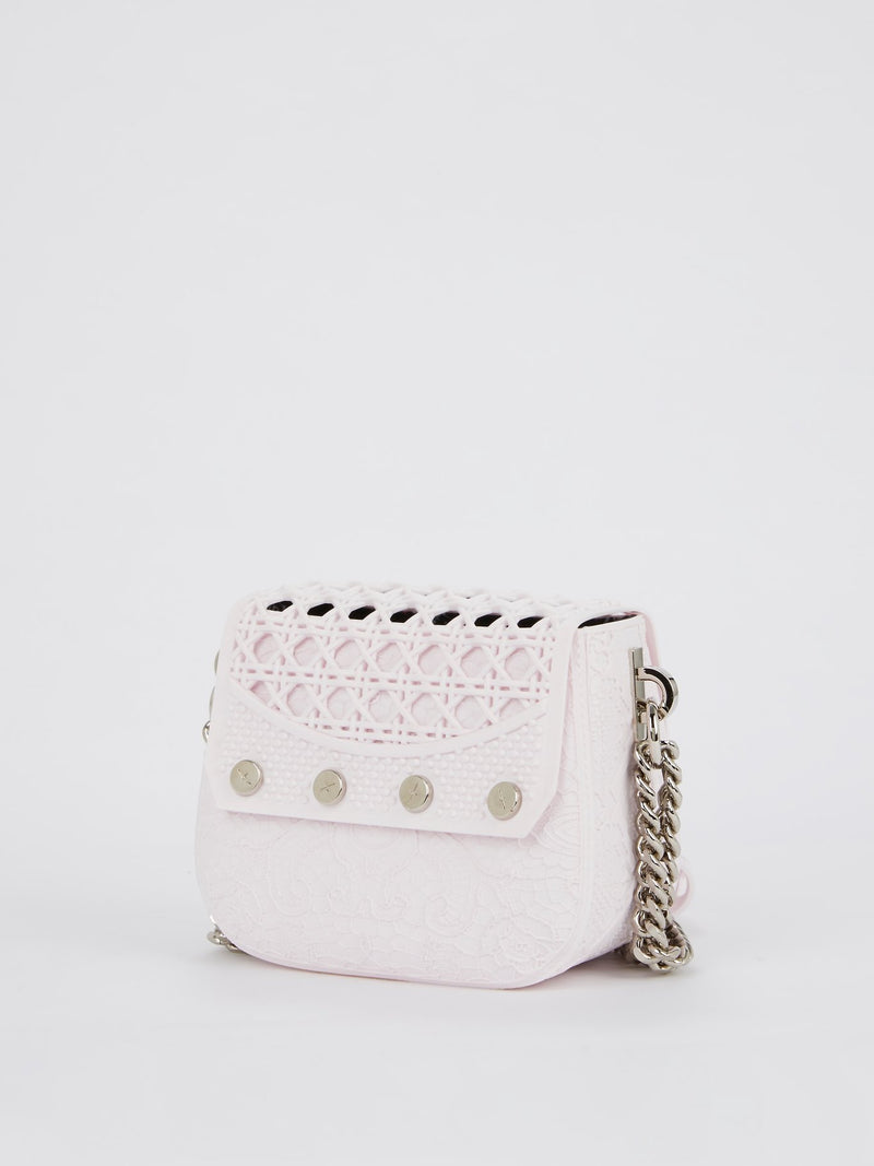 Светло-розовая маленькая сумка на плечо с плетением Dafne