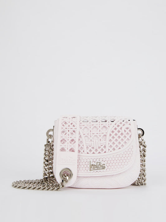 Светло-розовая маленькая сумка на плечо с плетением Dafne