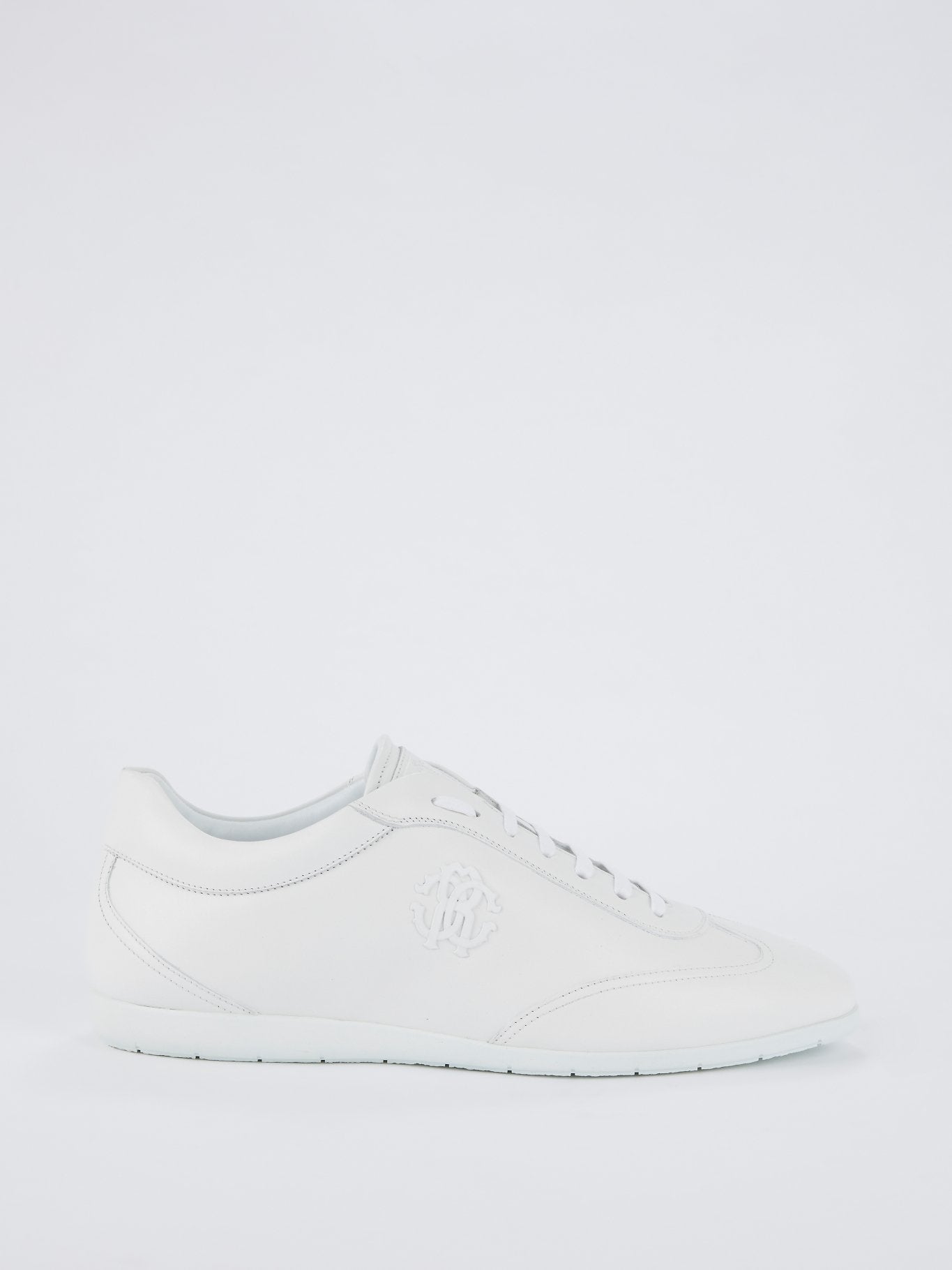 White Low Top Logo Sneakers