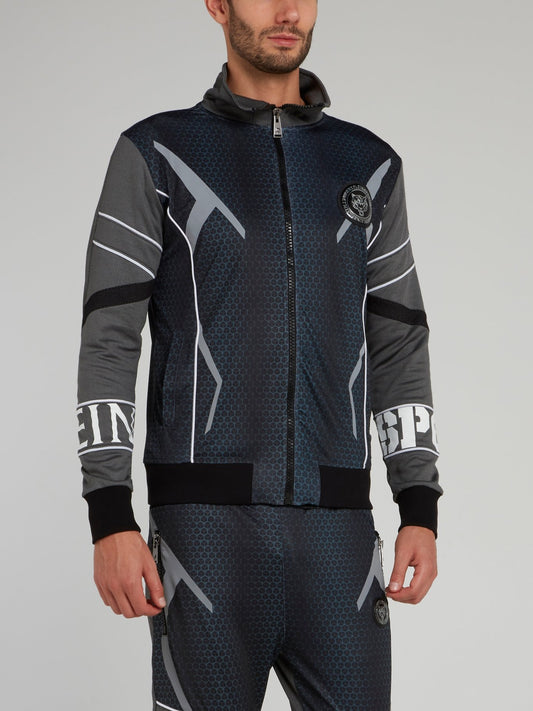 Темно-синяя спортивная куртка с геометрическим принтом Ramires