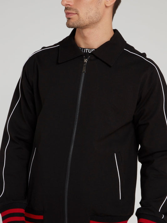 Black Collared Zip Up Jacket
