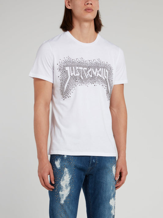 White Studded Logo T-Shirt