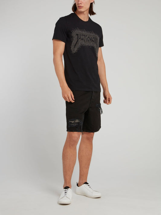 Black Studded Logo T-Shirt