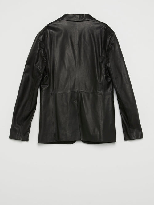 Black Micro-Stud Leather Jacket