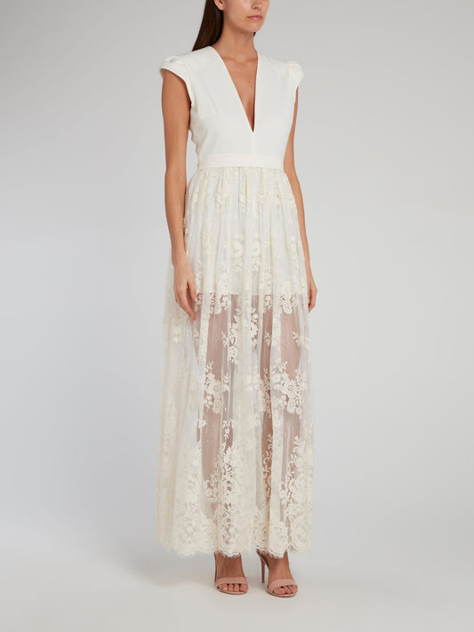 Grace White Lace Overlay Jumpsuit