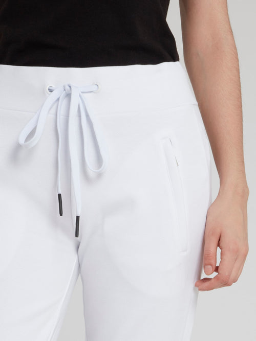 White Cuffed Active Trousers