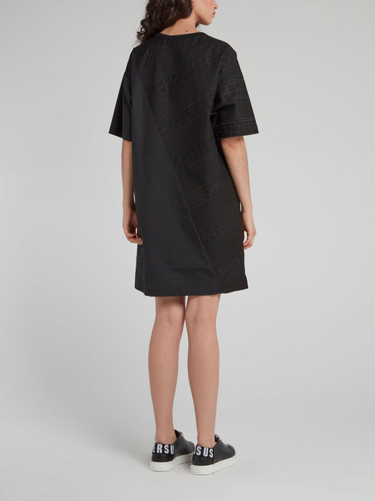 Black Logo Panel Mini Dress