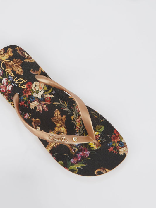 Сланцы с цветочным принтом в стиле барокко