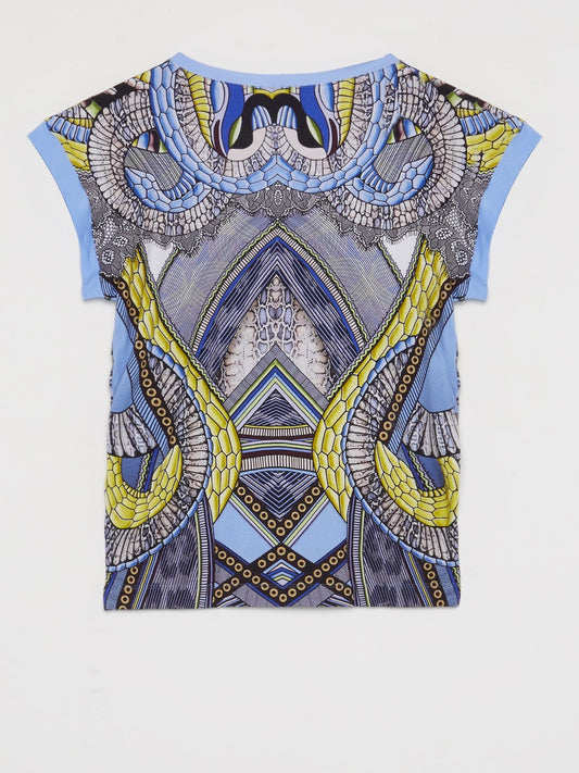 Pattern Print Sleeveless Top